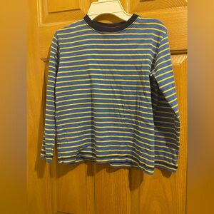 Hanna Andersson Blue and Yellow Striped Long Sleeve Tee